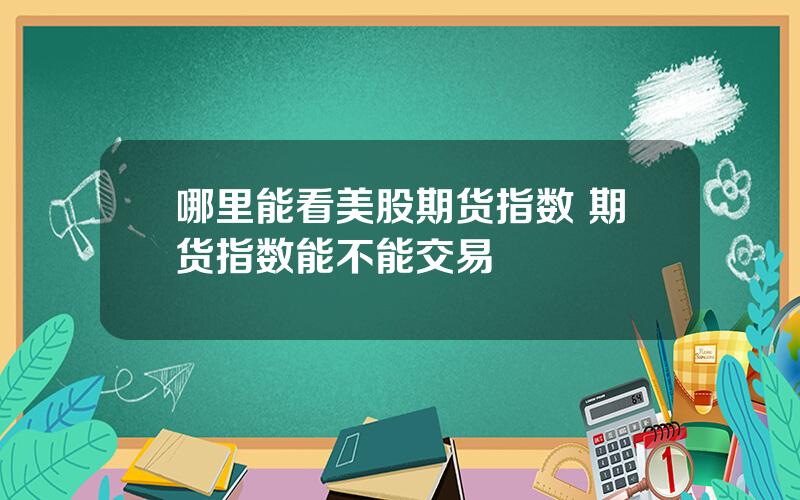 哪里能看美股期货指数 期货指数能不能交易